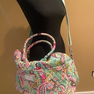 Vera Bradley Aqua and Pink Paisley Tote
